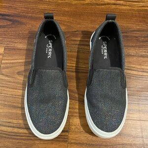 Sperry Muted Glitter Slip Ons